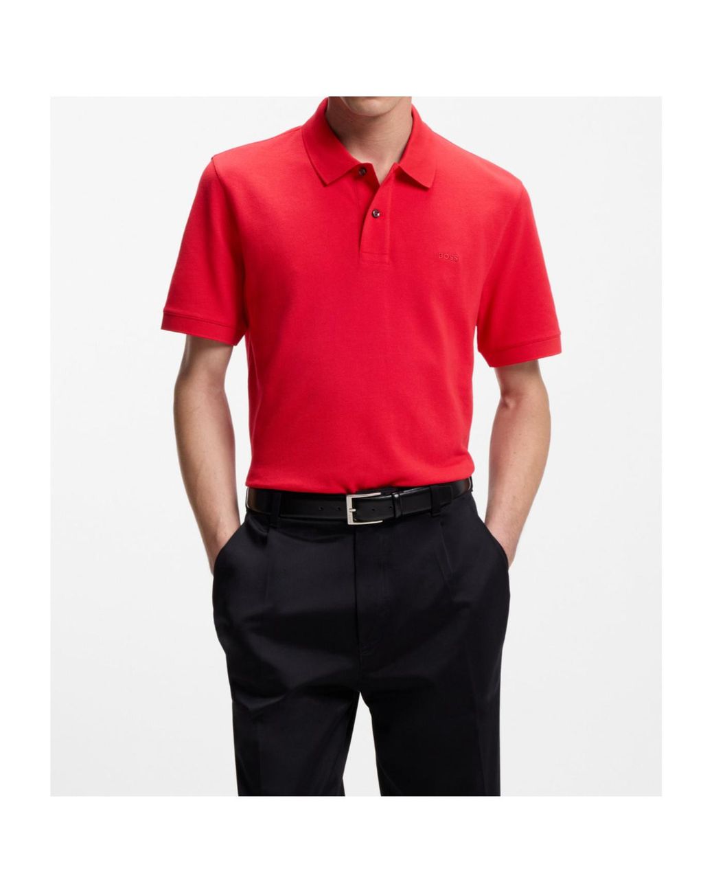 Boss Red Button Polo Shirt for men