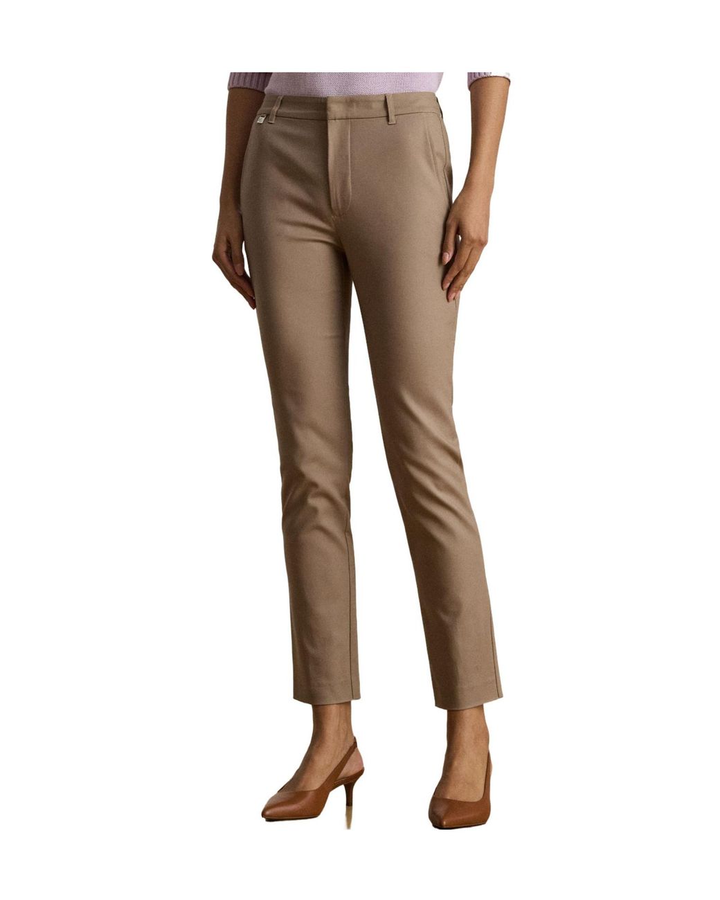 Ralph Lauren Gray Solid Color Straight Leg Trouser