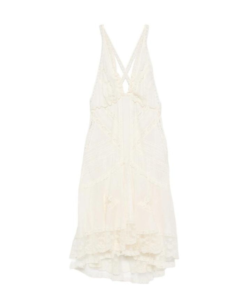 Ermanno Scervino White Lace-Detail Mini Dress