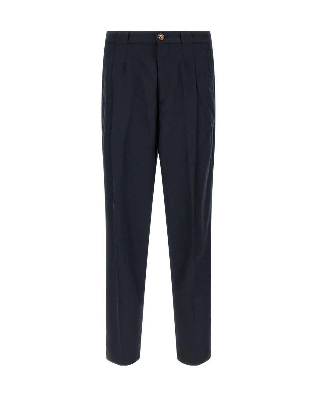 Brunello Cucinelli Blue Pleated Chino Pants for men