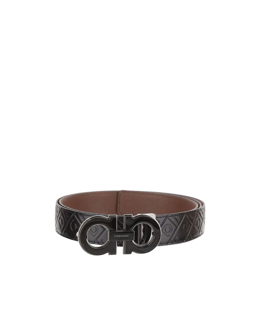 Ferragamo Brown Ferragamo Reversible Gancini Logo Belt for men
