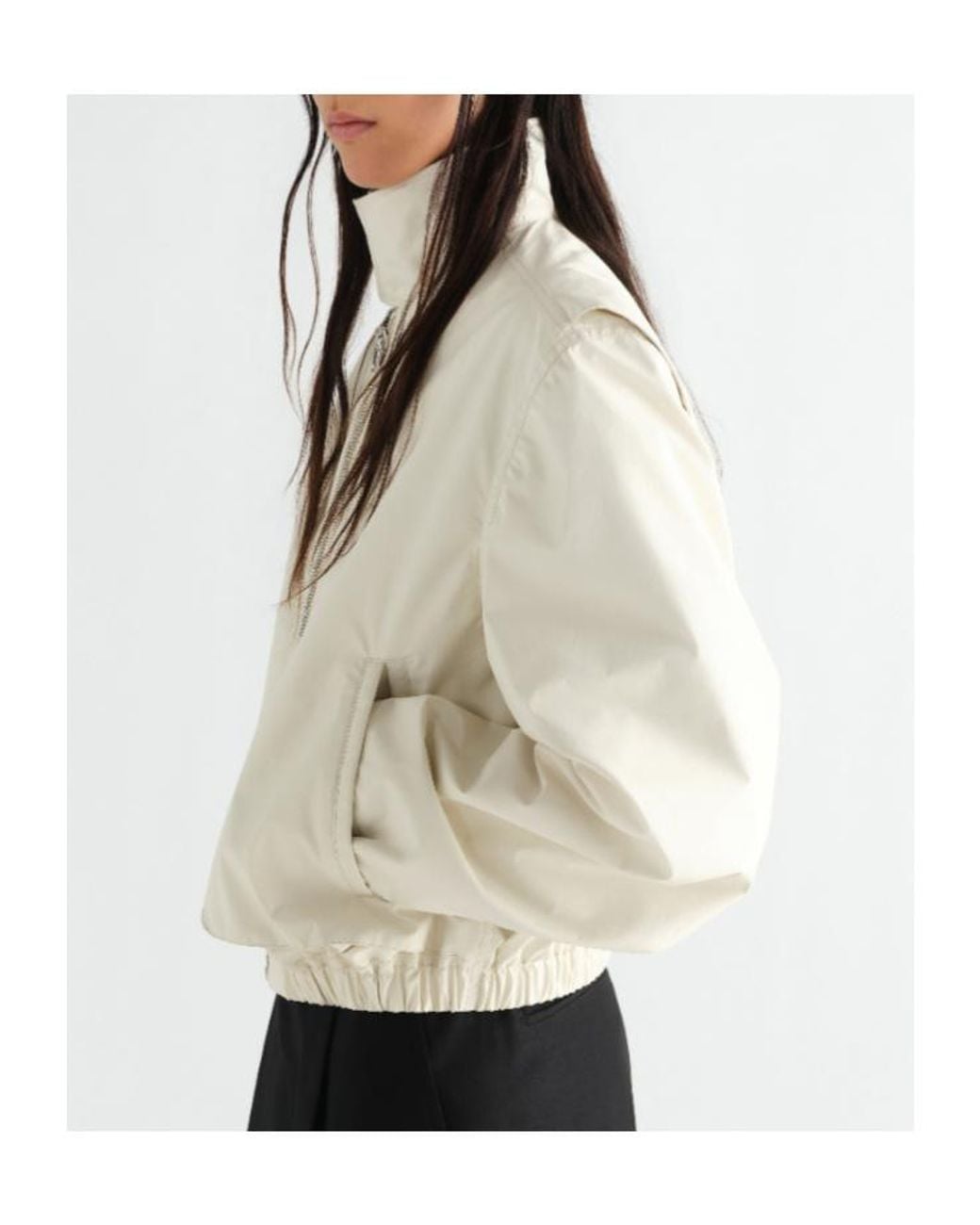 Lemaire White Zipped Stand-Collar Bomber Jacket