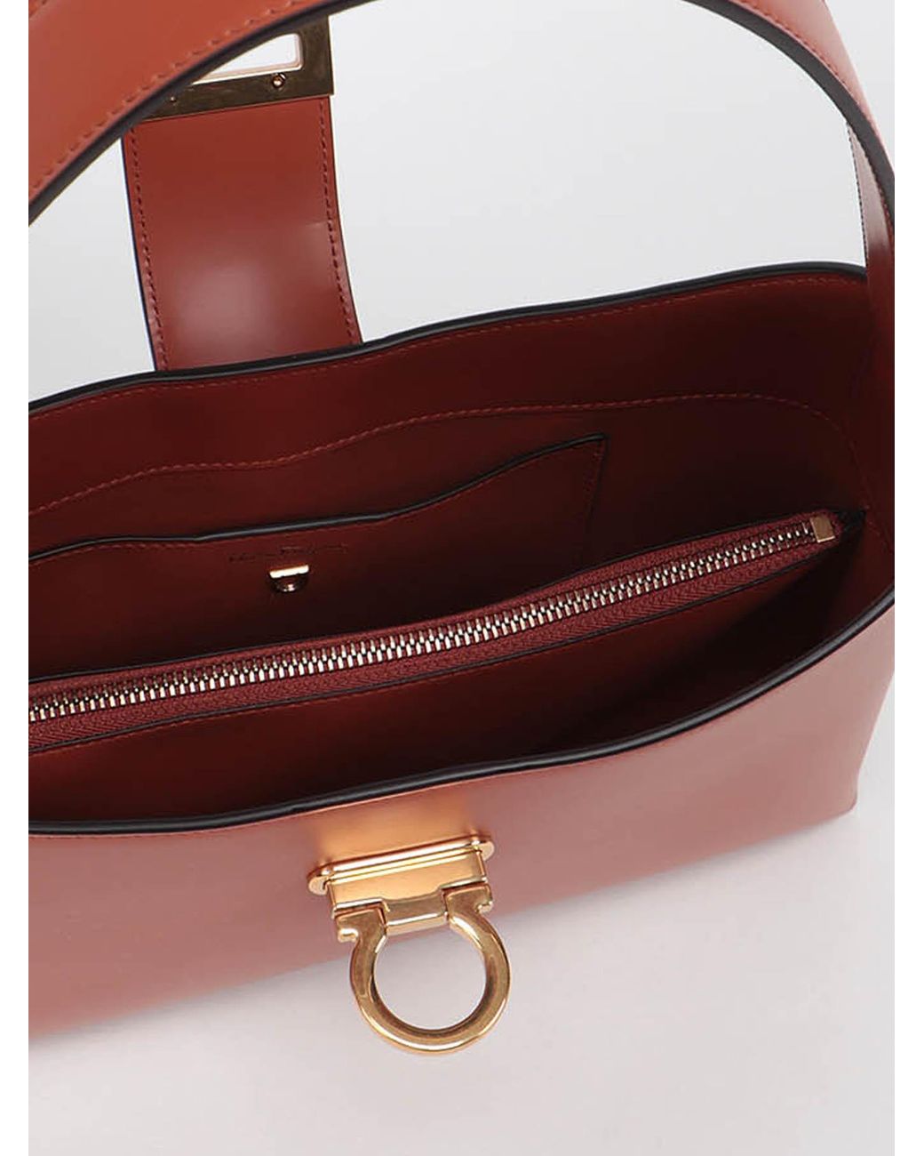 Ferragamo Red Gancini Flip-Lock Shoulder Bag