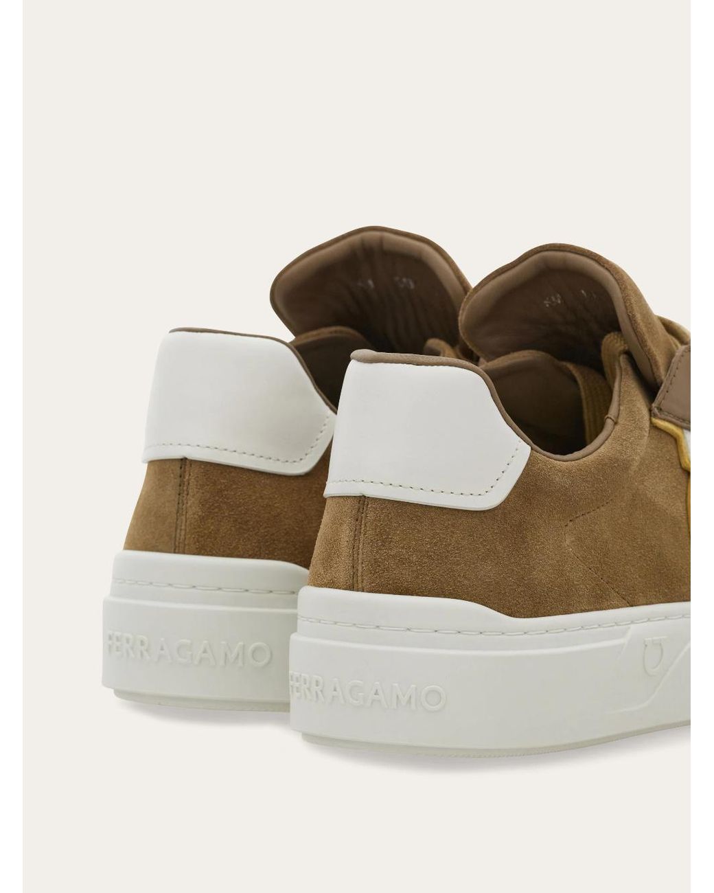 Ferragamo Brown Gancini Sneaker for men