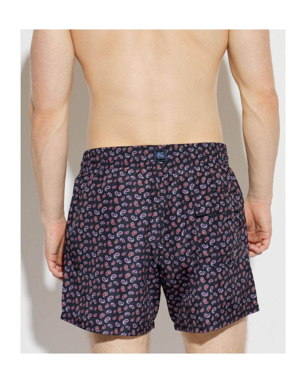 Etro Blue Paisley-Printed Drawstring Swim Shorts for men