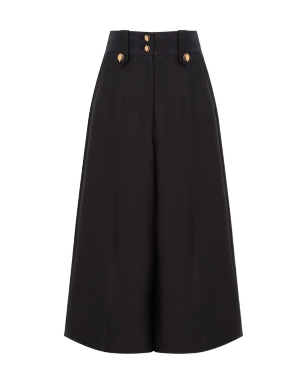 Zimmermann Black Valiant High-Waist Culotte Pants