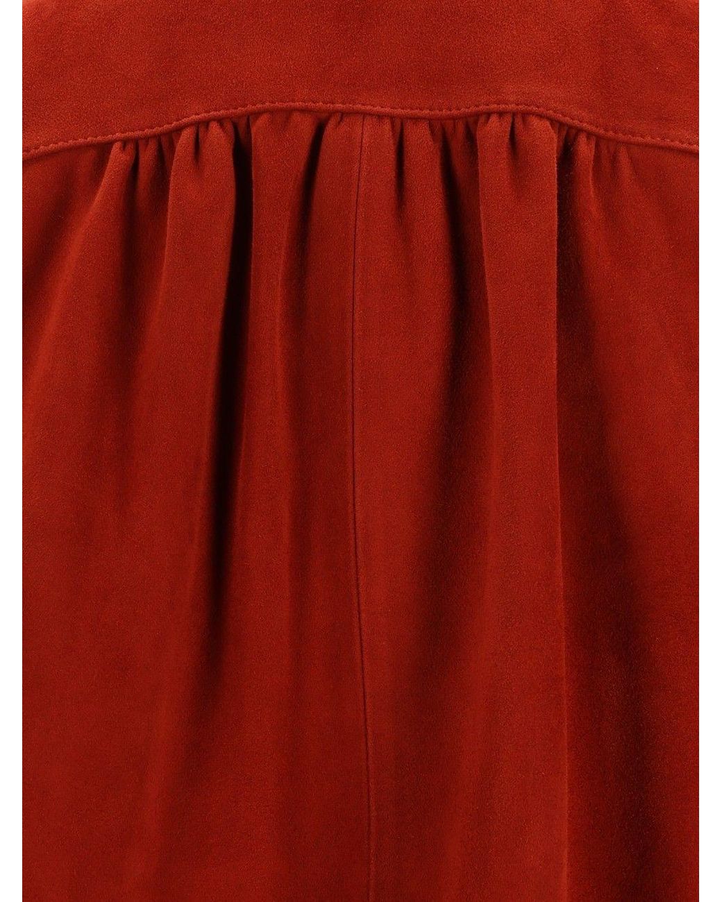 Forte_forte Red Contrast Piped Band Collar Jacket