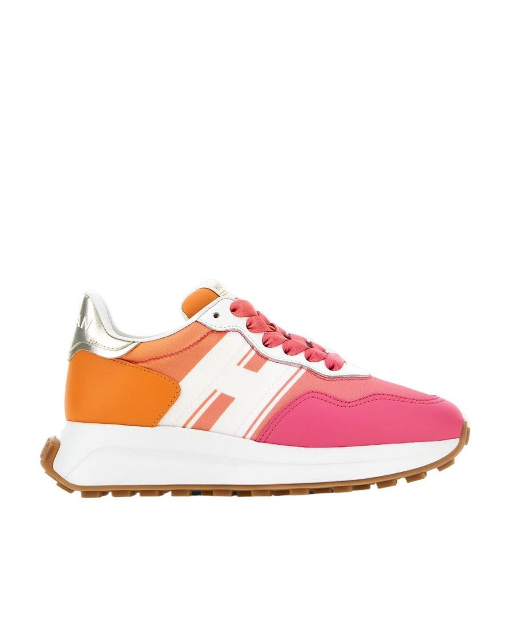 Hogan Pink H641 Lace-Up Sneakers