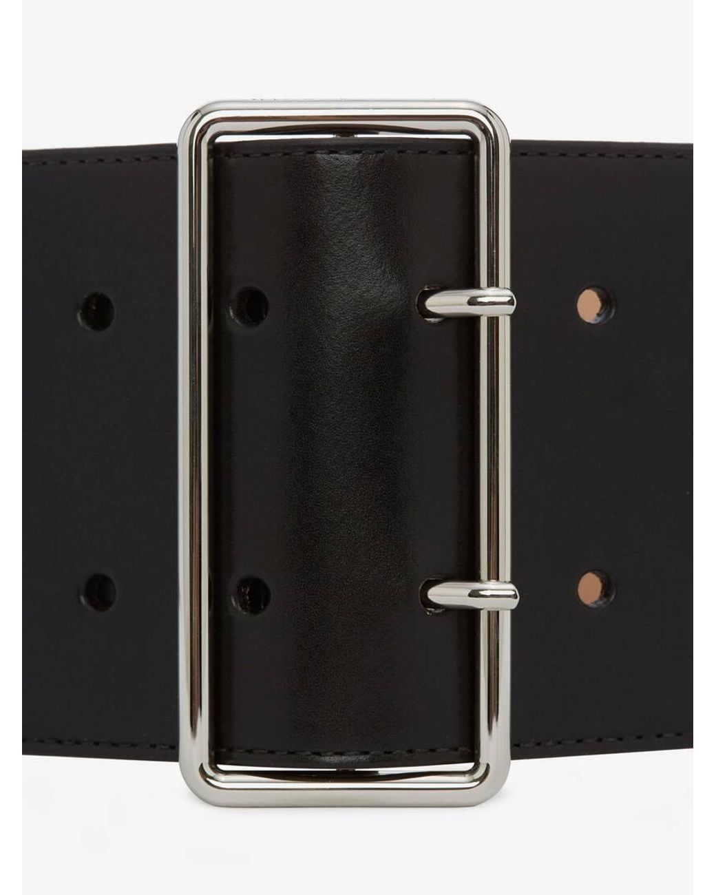 McQueen White Leather Waist Belt