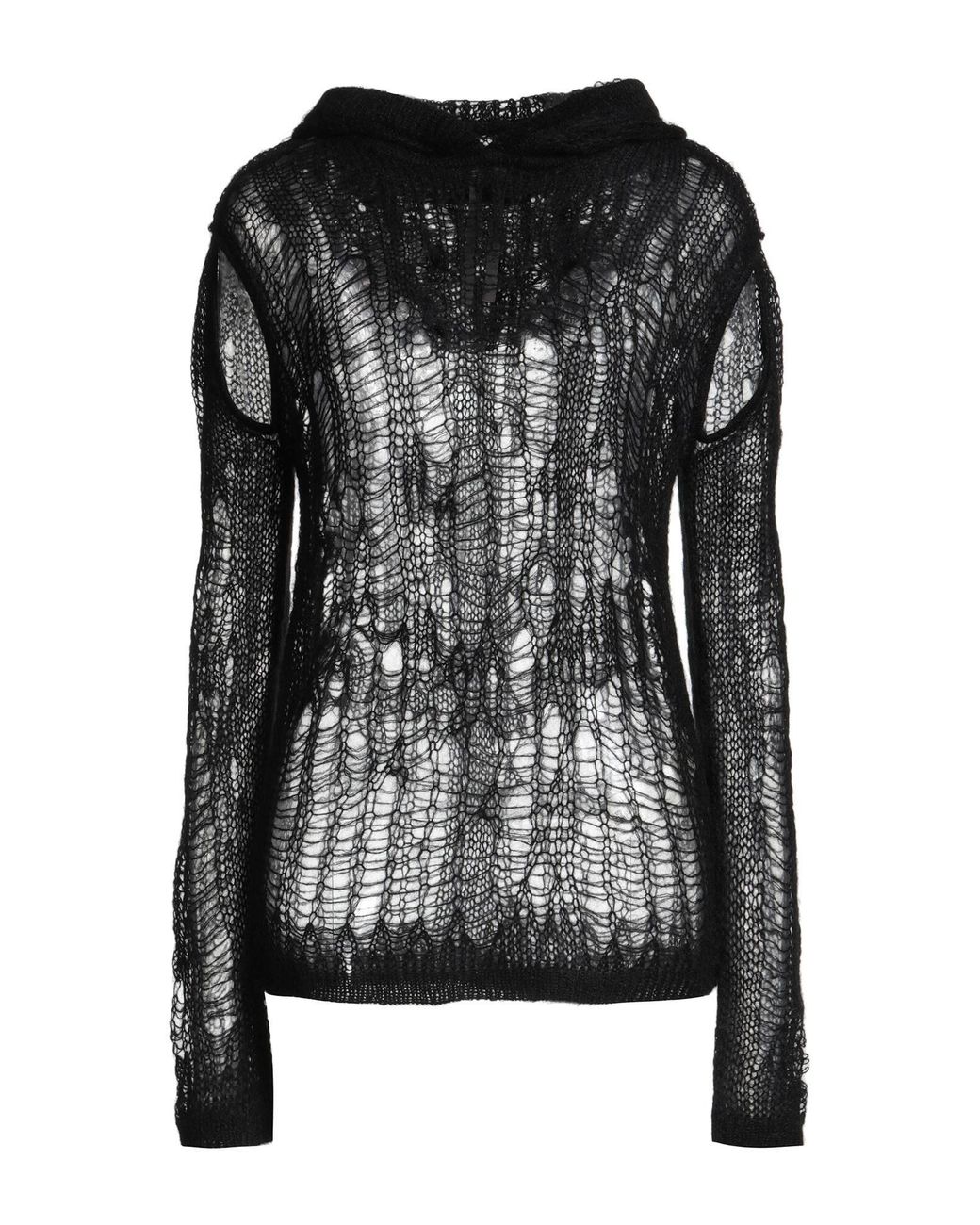 Rick Owens Black Solid Lightweight Knit Hoodie