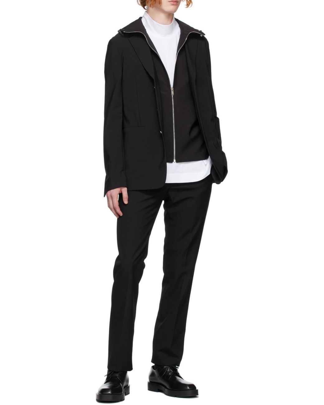 Givenchy Black Removable Layered Hooded Jacket for men