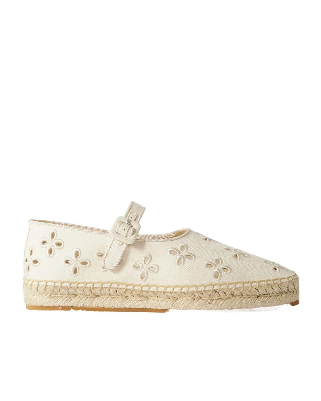 Loeffler Randall Natural Grosgrain Trimmed And Broderie Anglaise Canvas Espadrilles