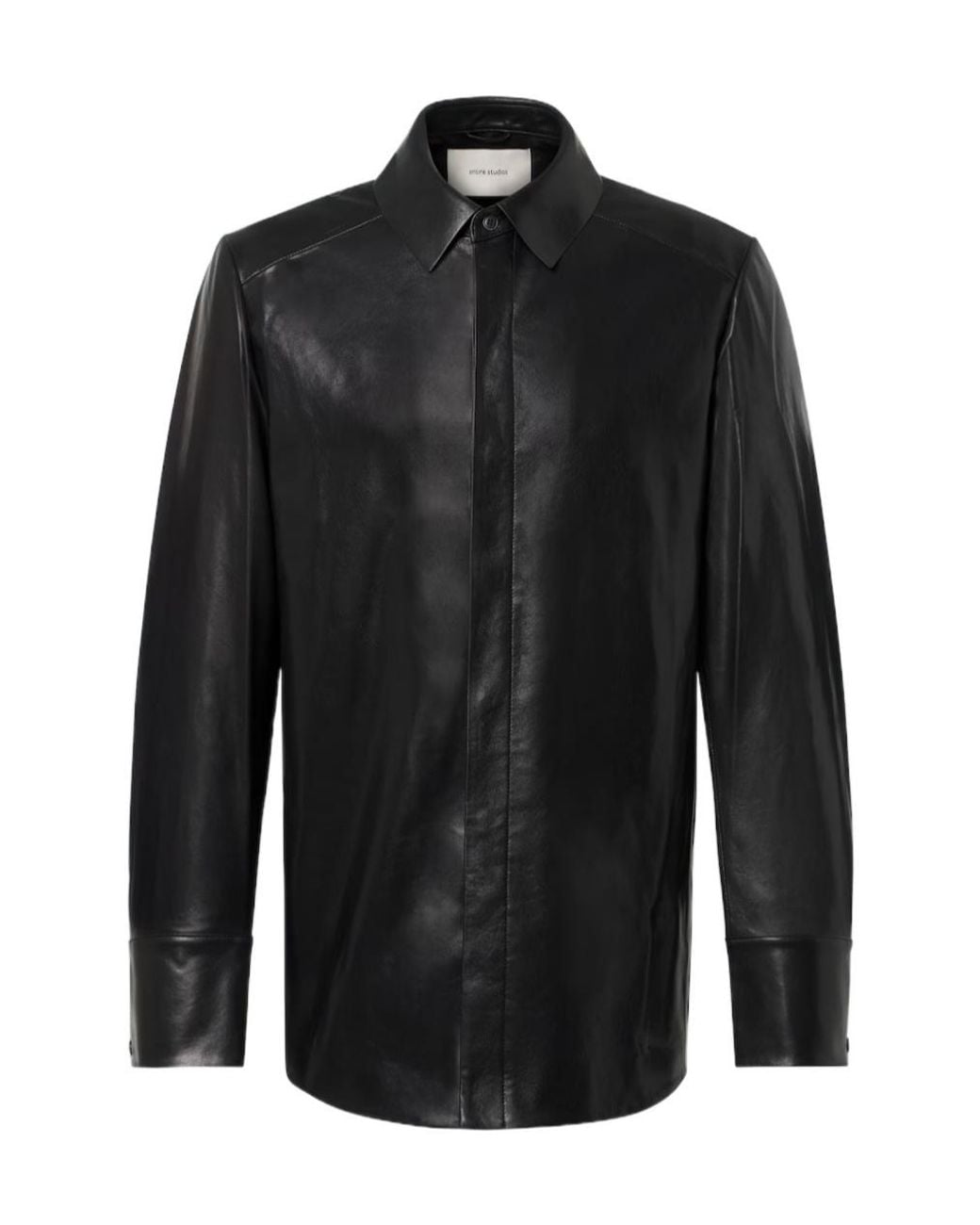 Entire studios Black Legacy Leather Shirt for men