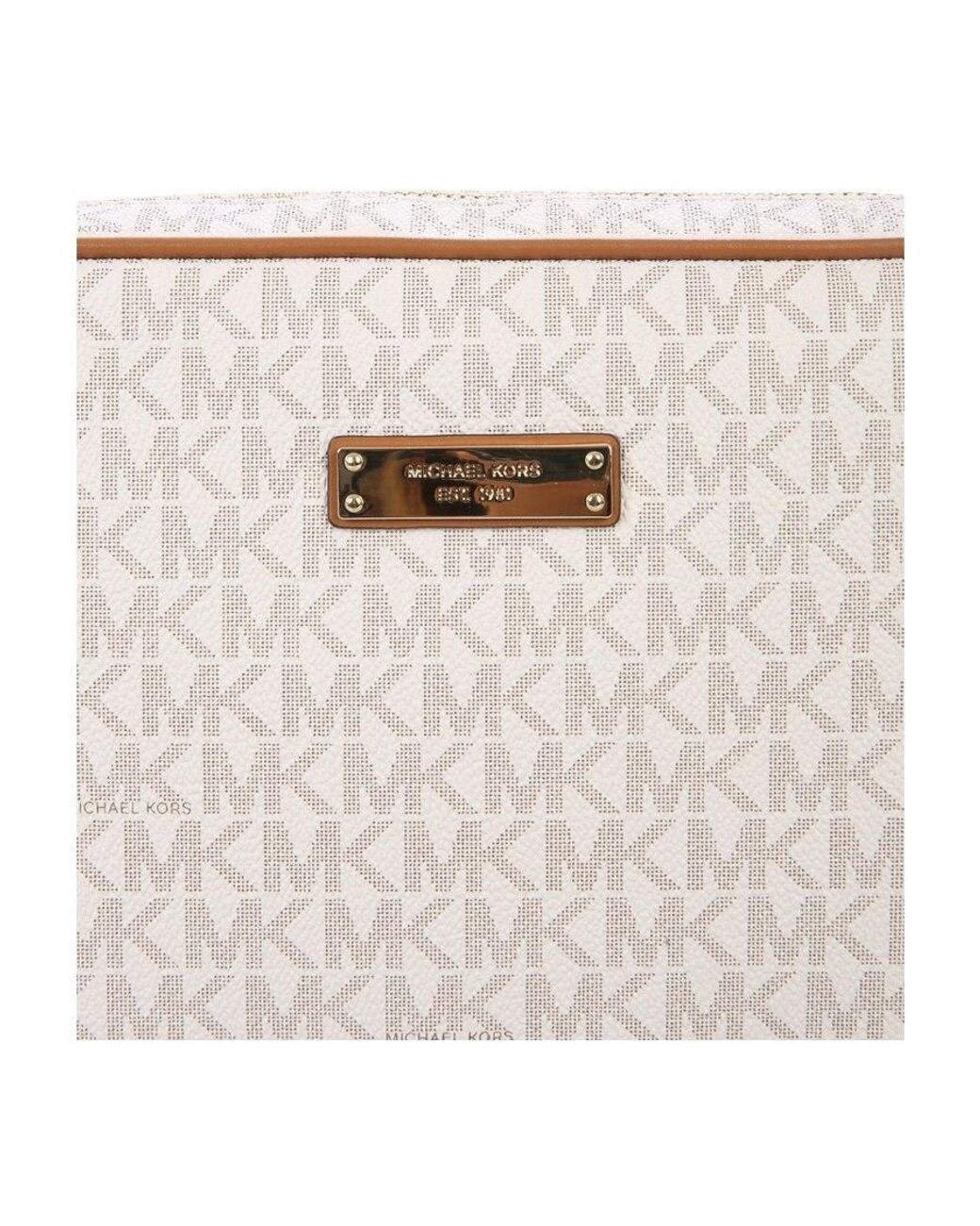 MICHAEL Michael Kors White Logo Printed Shoulder Bag