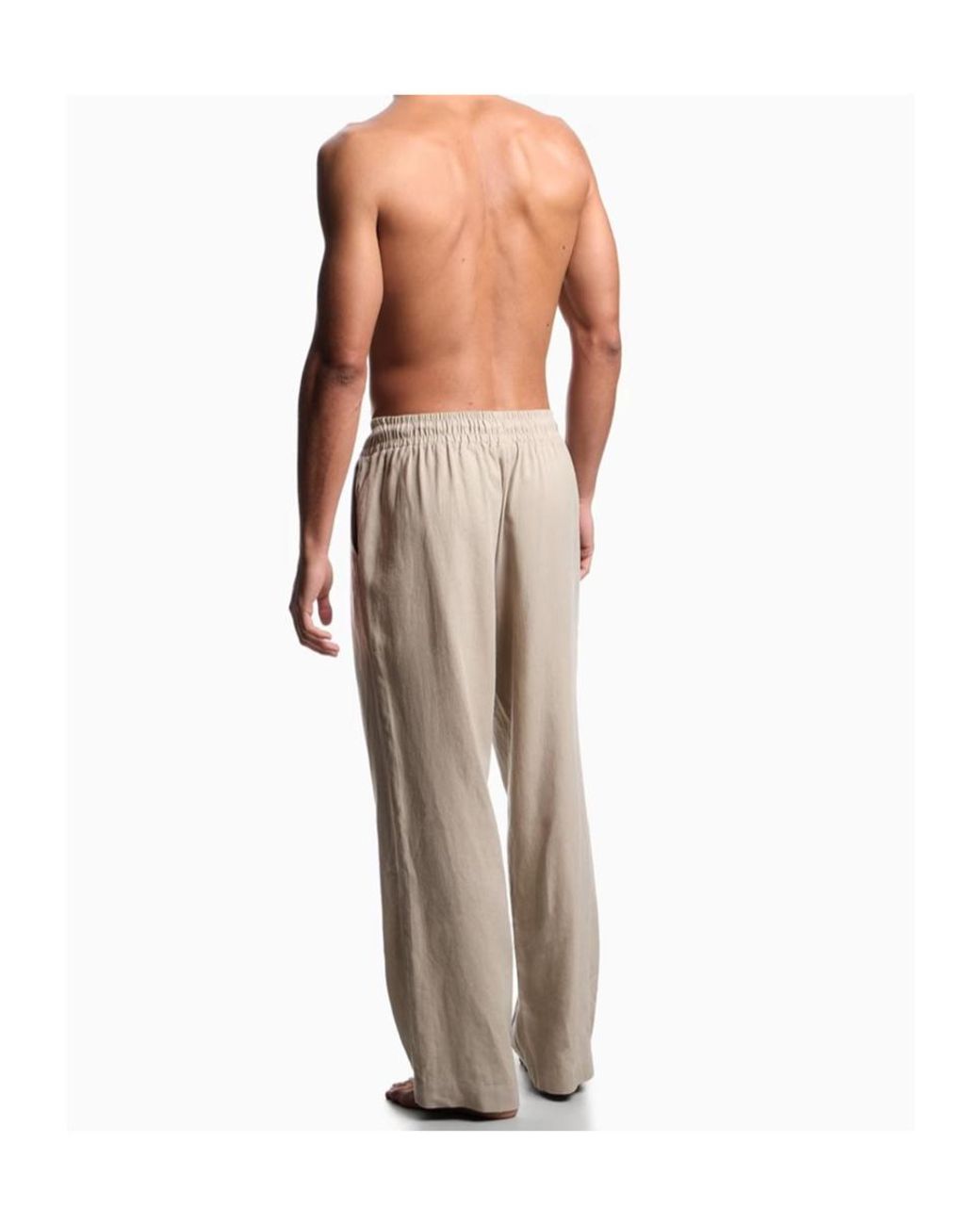 Emporio Armani White Straight Beach Casual Pants for men