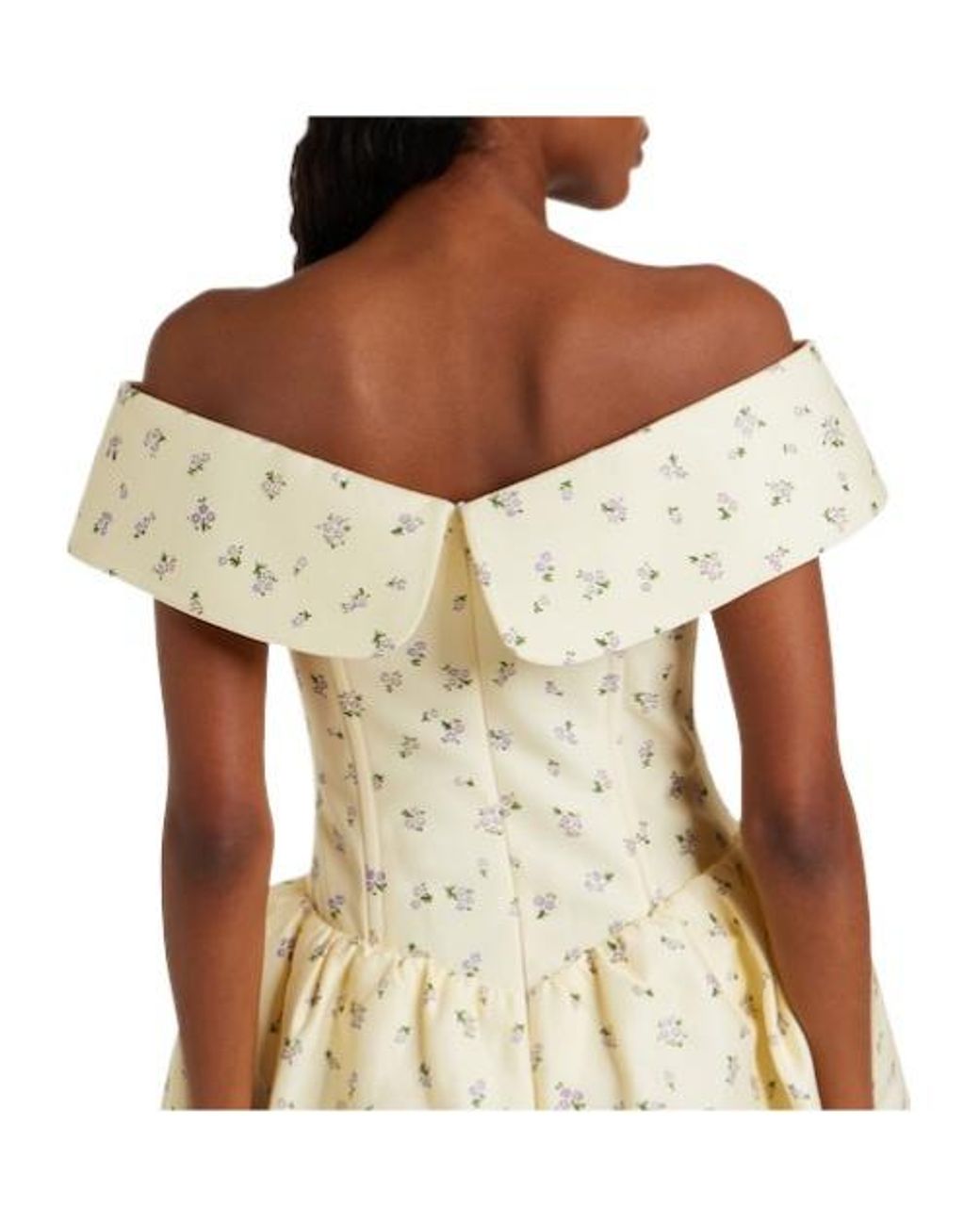 ShuShu/Tong Natural Floral Off-Shoulder Cotton And Silk Corset Dress