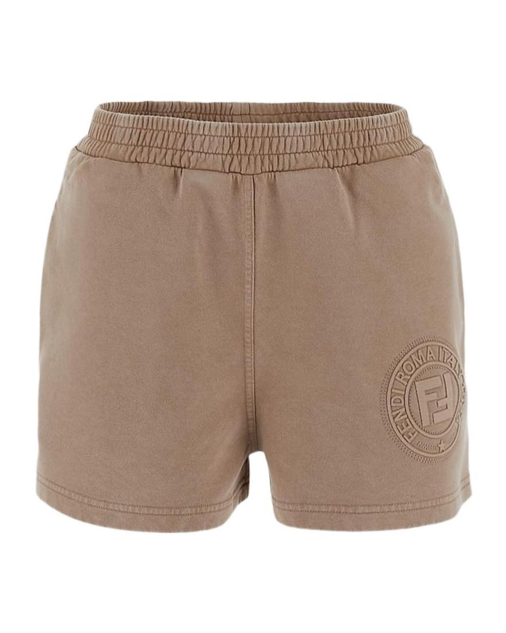 Fendi Natural Logo Detailed Sweat Shorts