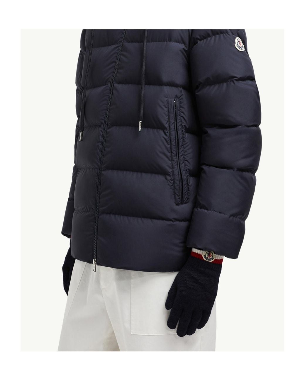 Moncler Blue Logo Patch Knitted Gloves for men