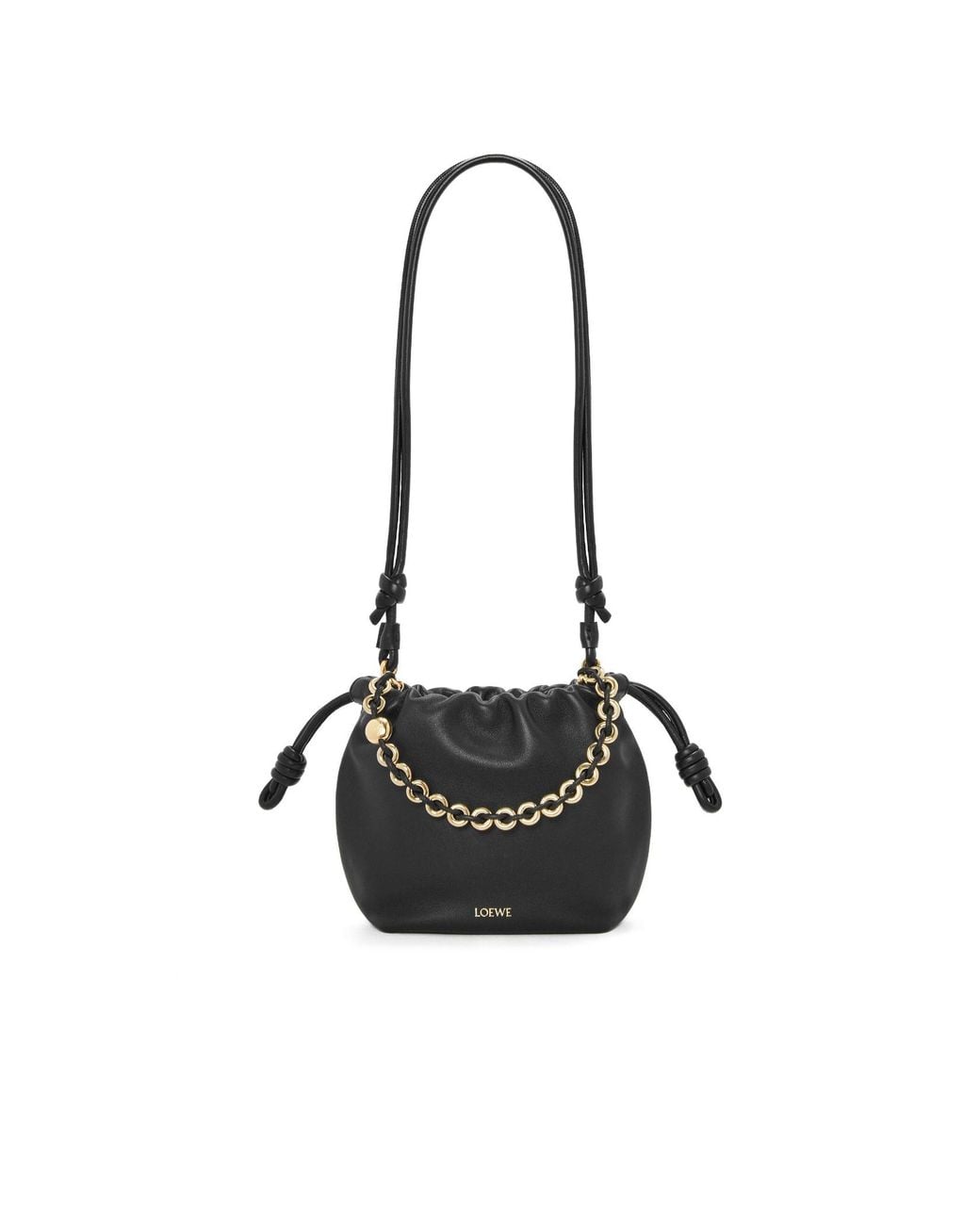 Loewe Black Flamenco Drawstring Mini Shoulder Bag