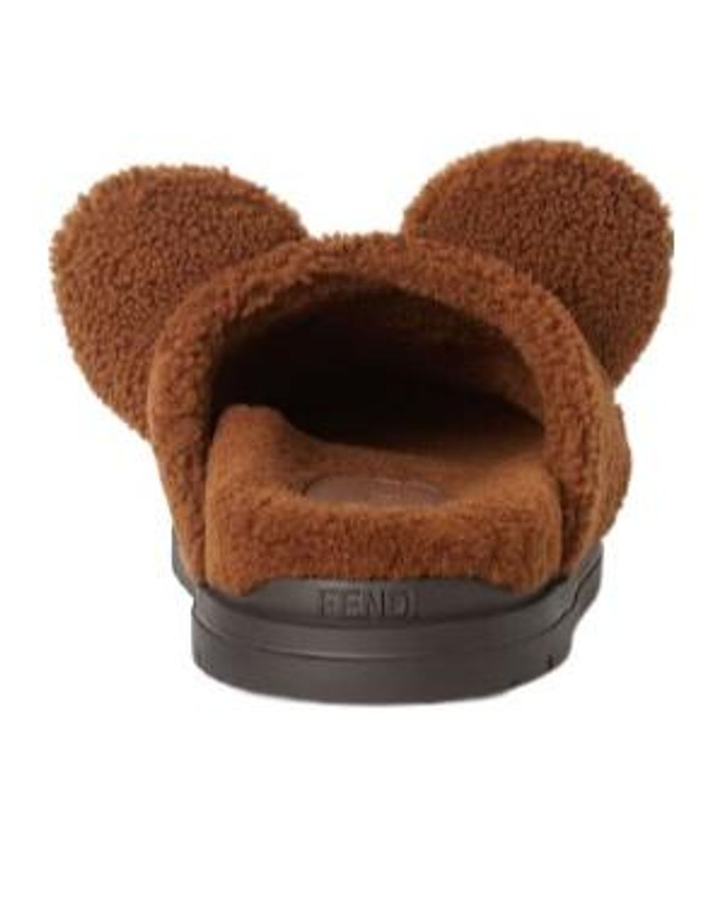 Fendi Brown 3D Detail Slip-On Sabots for men