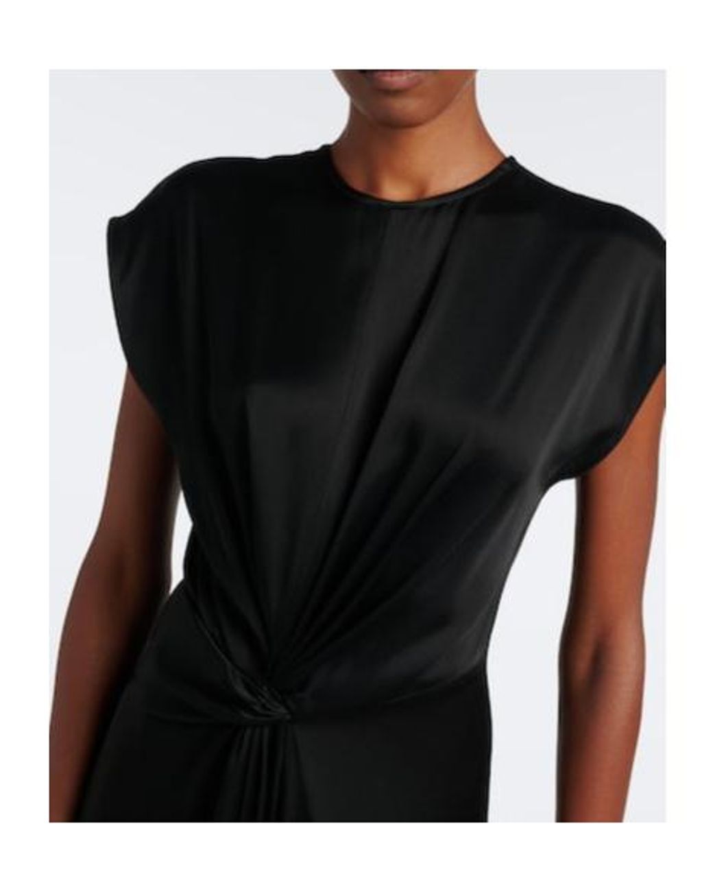 Victoria Beckham Black Draped Satin Gown