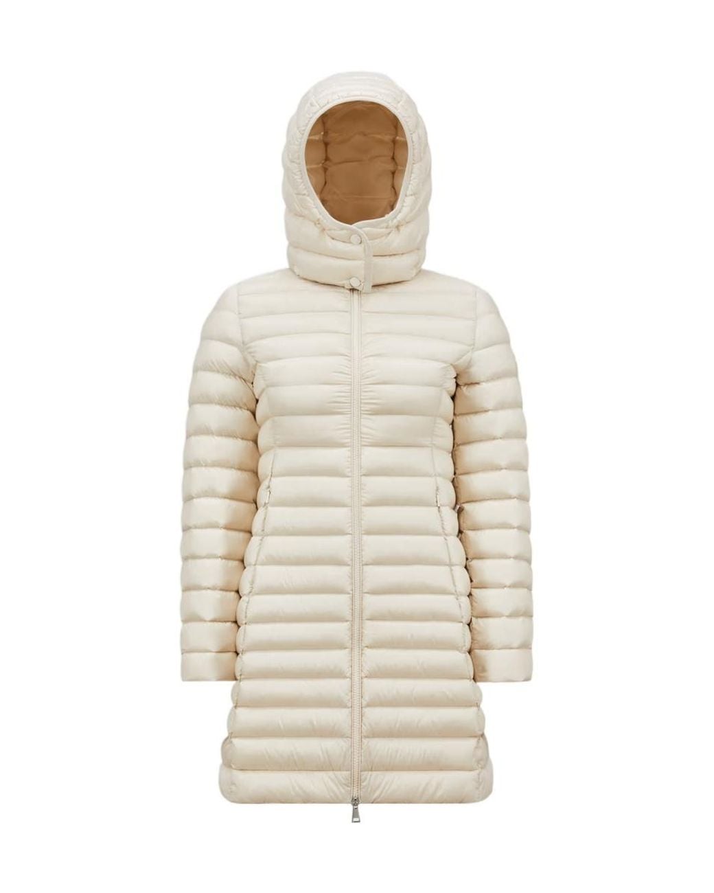 Moncler White Igelong Hooded Long Down Jacket