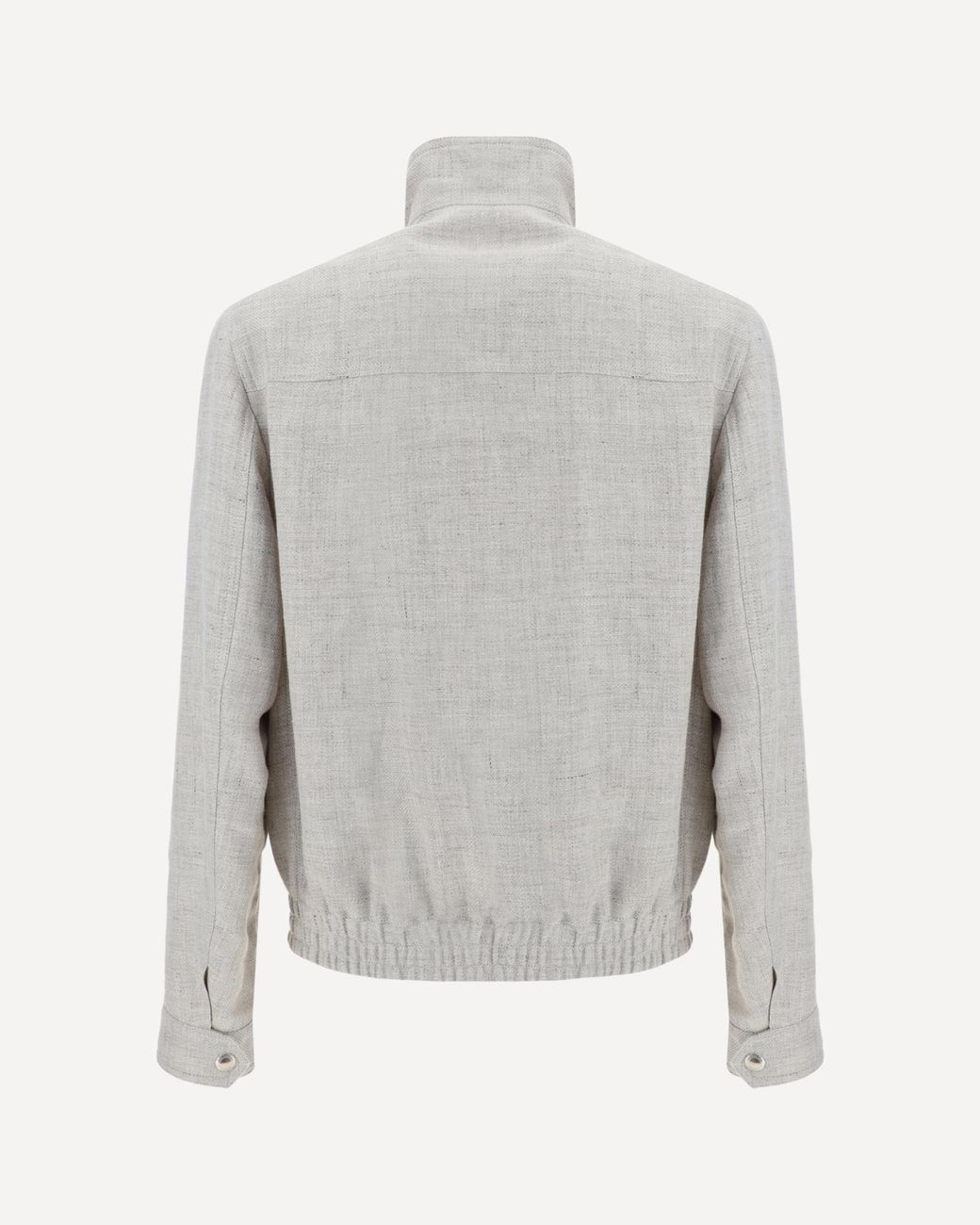 Brunello Cucinelli White Zipped Bomber Jacket for men