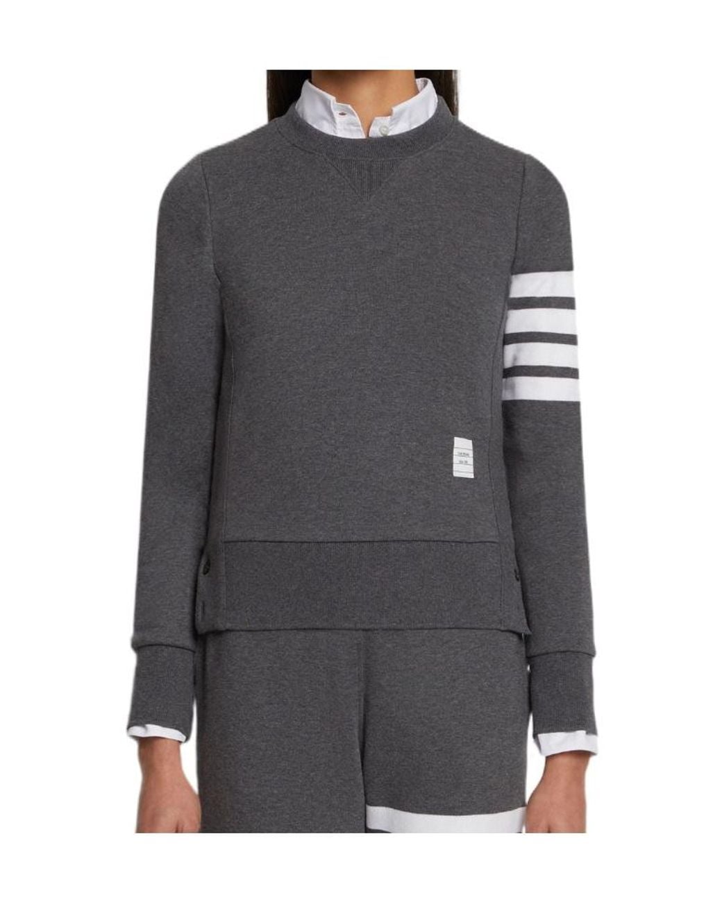 Thom Browne Gray Classic Loopback 4-Bar Sweatshirt