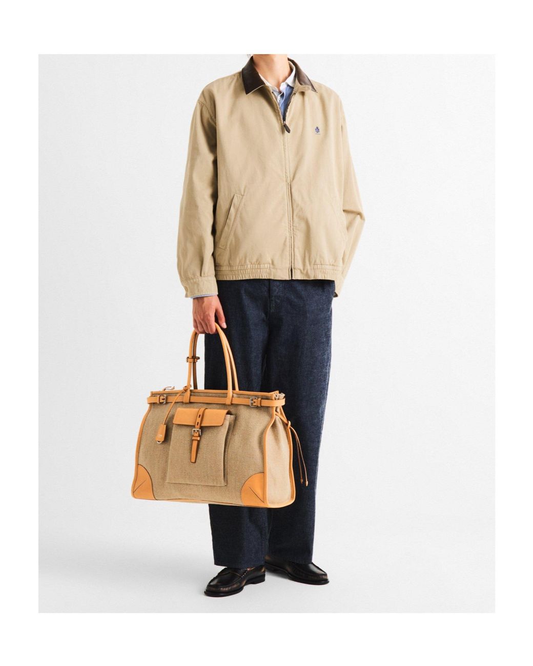 Prada Natural Zip-Up Bomber Jacket for men
