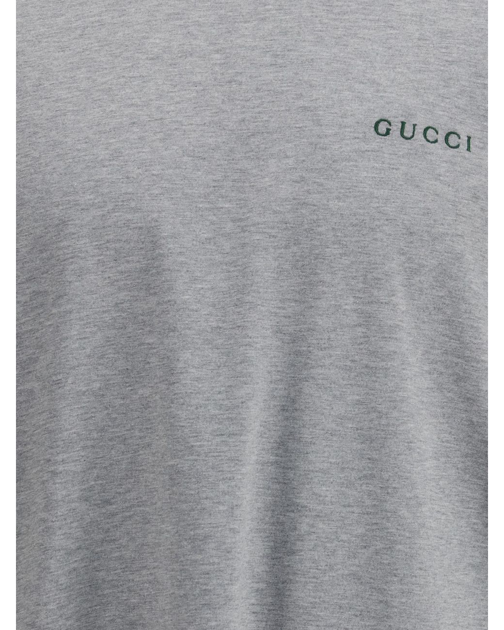 Gucci White Cotton Logo-Embroidered T-Shirt for men