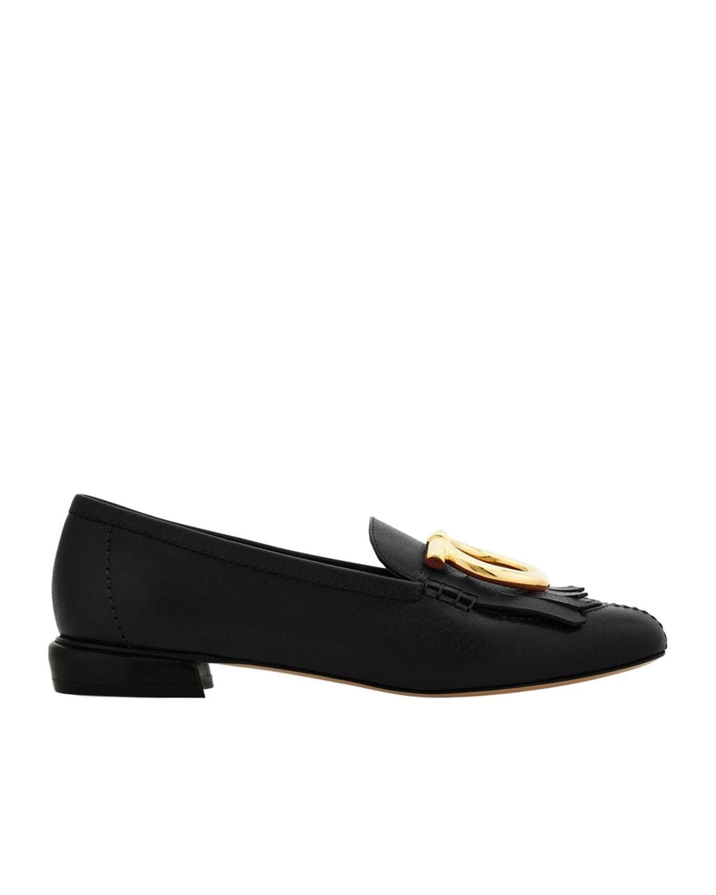 Ferragamo Black Ferragamo Maxi Gancini Fringe Detailed Loafers