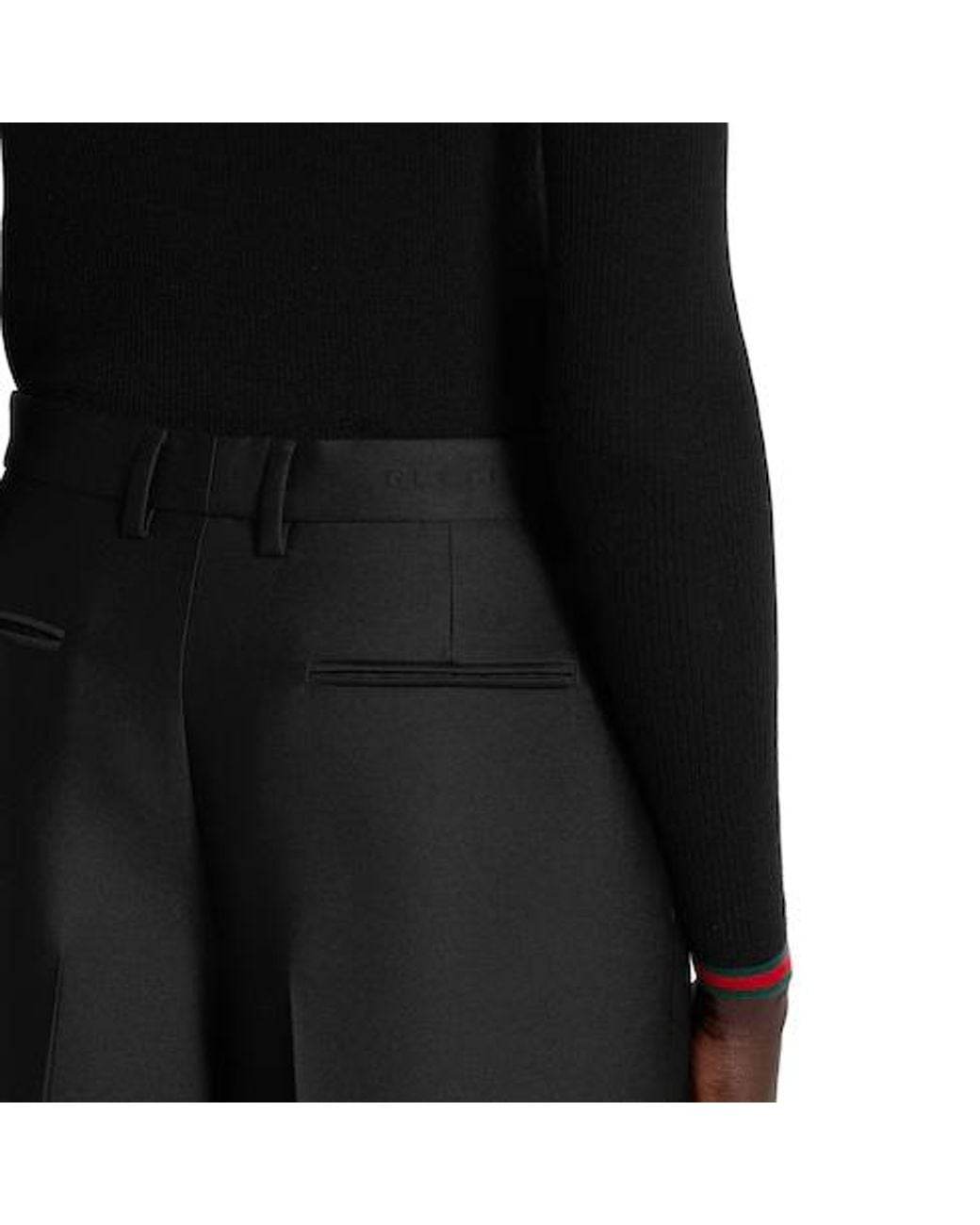 Gucci Black Logo Embossed Trousers