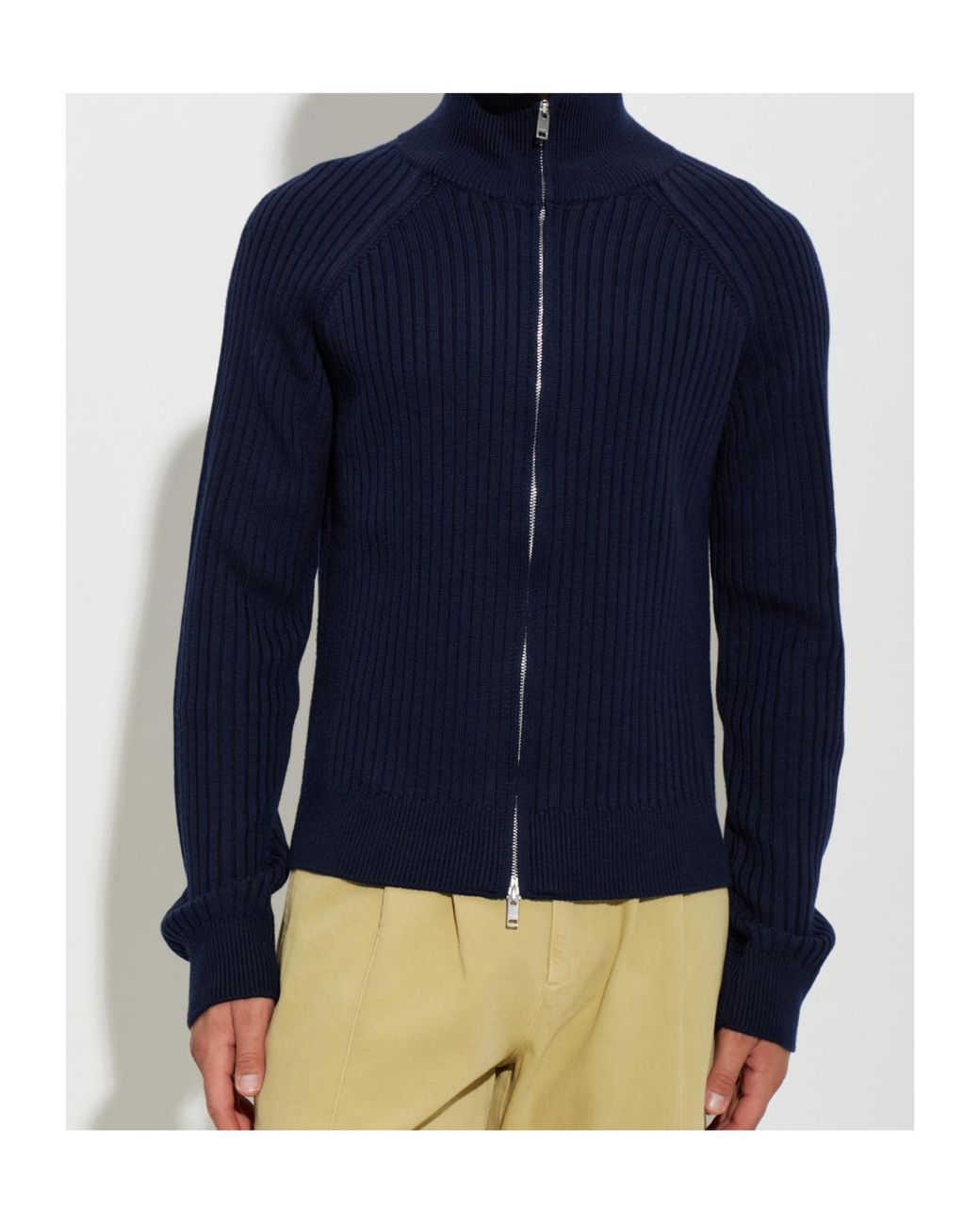 Isabel Marant Blue Louis Ribbed Zip Knitted Sweater for men