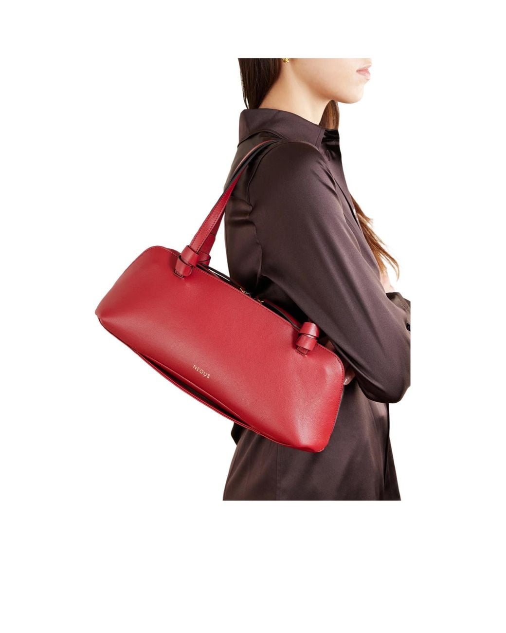 Neous Red Shoulder Strap Knotted Bag