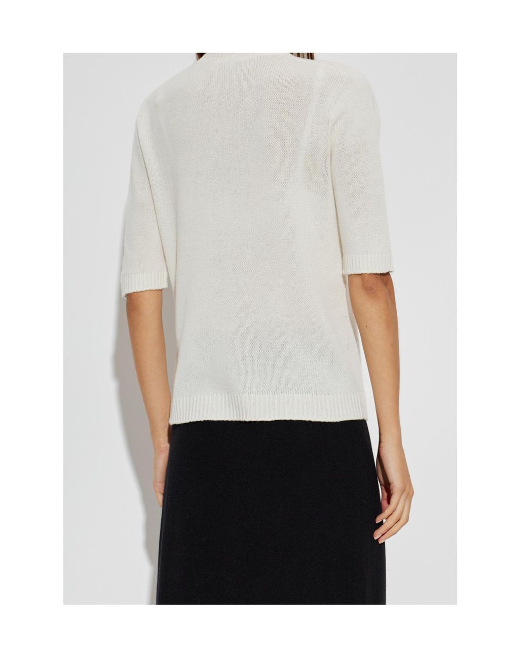 Fabiana Filippi White Short Sleeve Knitted Top