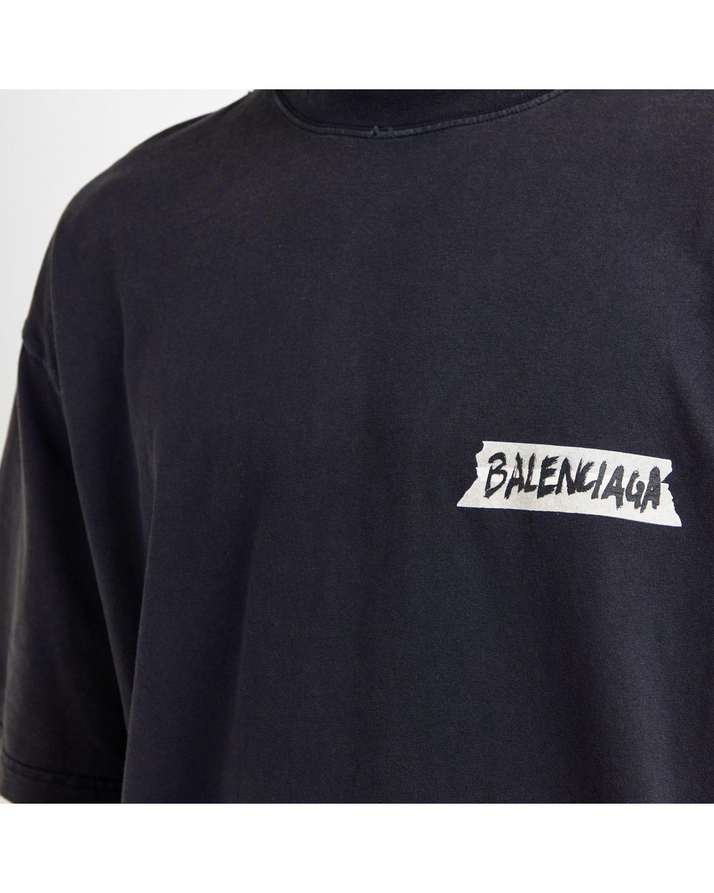 Balenciaga Blue Logo T-Shirt for men