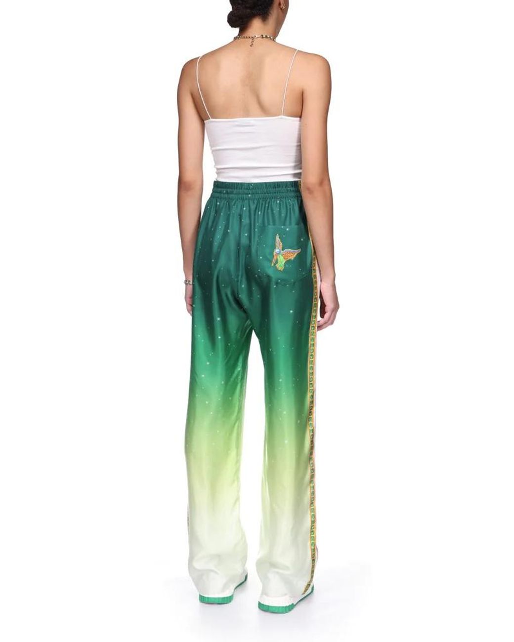 Casablanca Green Joyaux D'Afrique Wide Leg Trousers