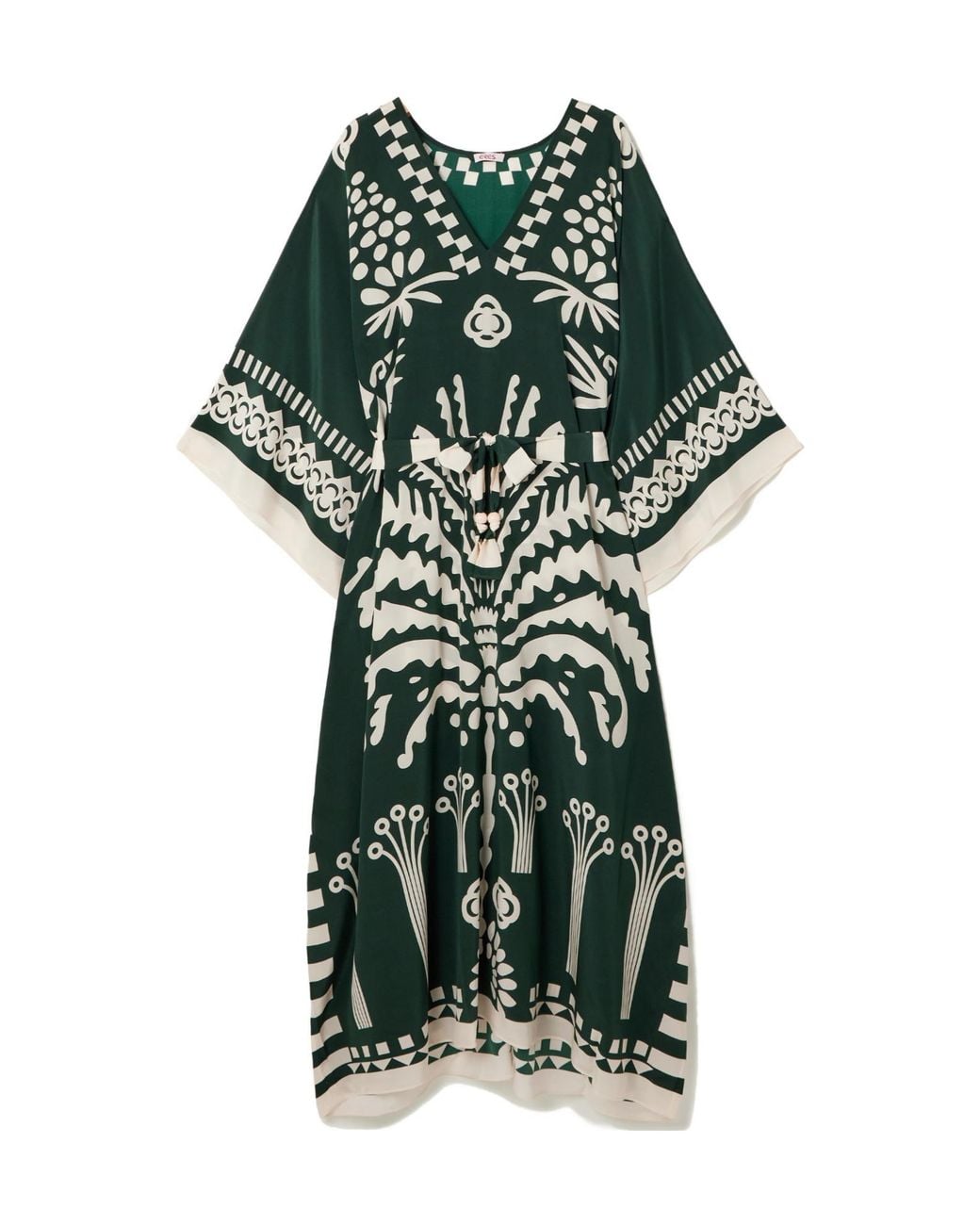 Eres Green Printed Silk Dress