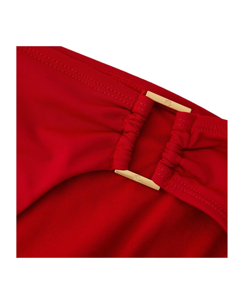 Ralph Lauren Red Ring-Front Hipster Bikini Bottoms