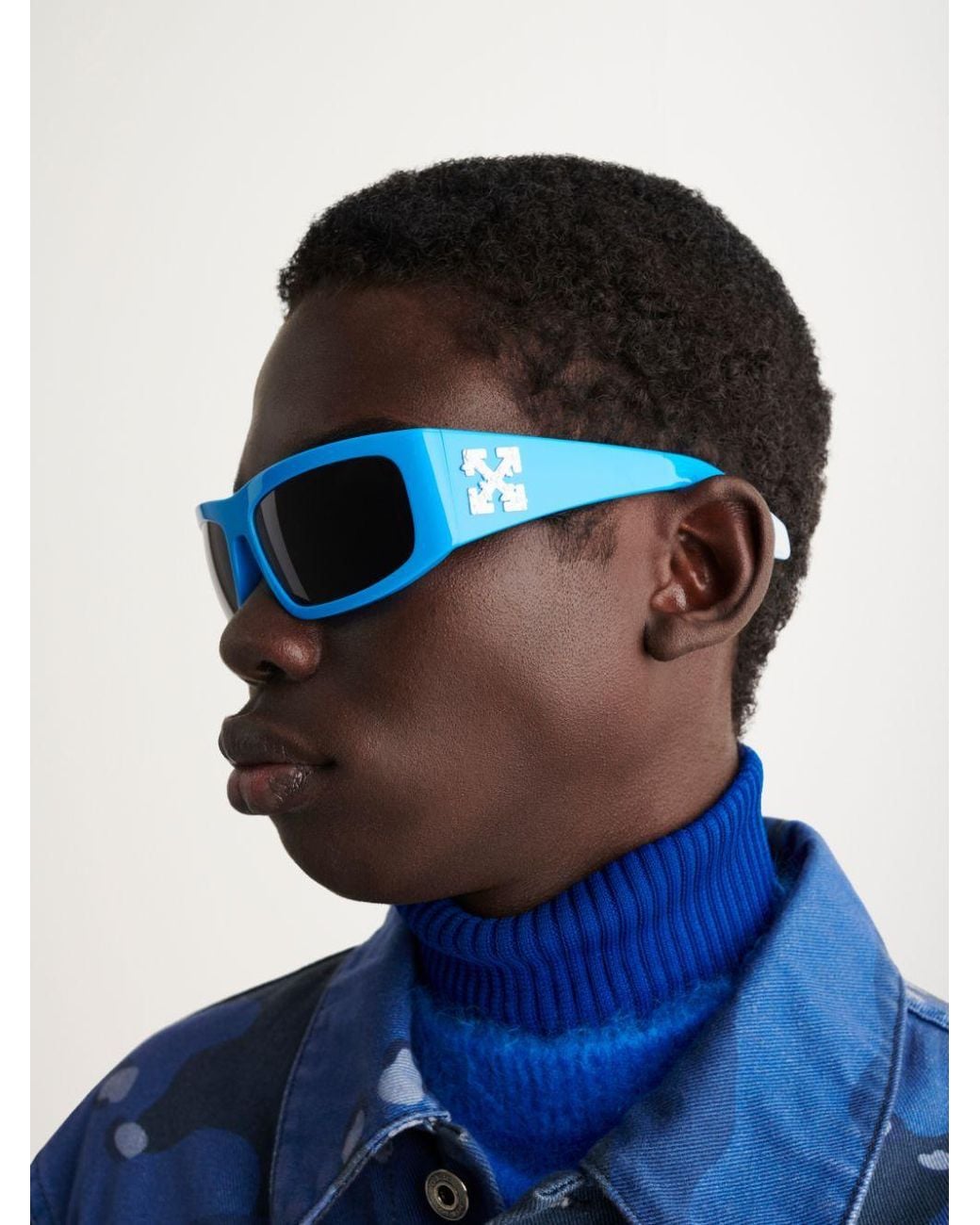 Off-White c/o Virgil Abloh Blue Joseph Rectangular Frame Sunglasses for men