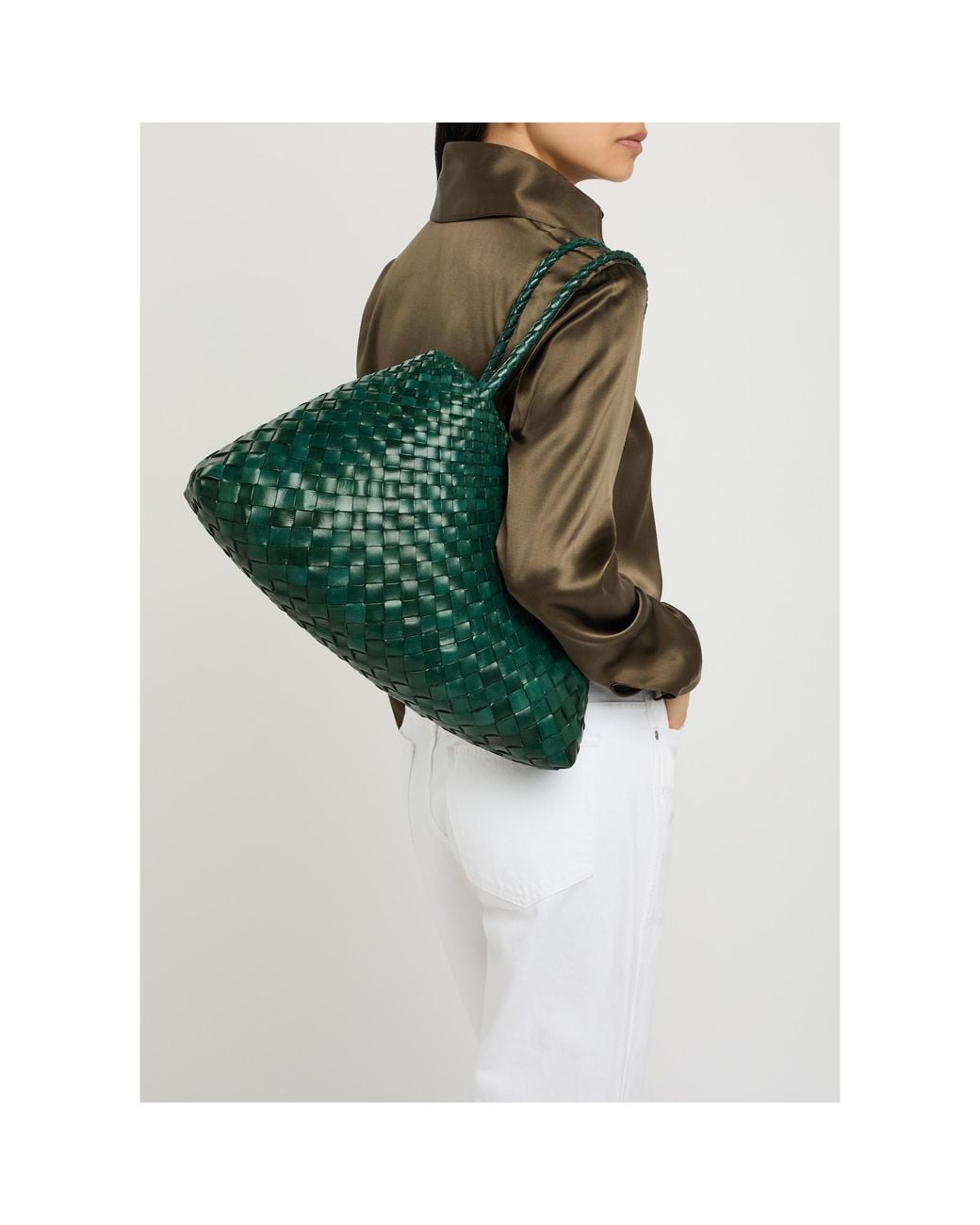 Dragon Diffusion Green Handwoven Large Tote Bag