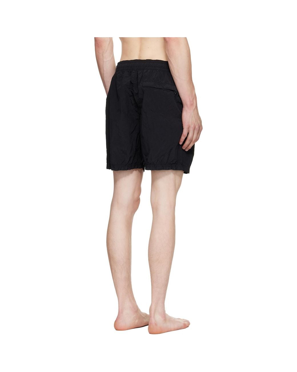 Stone Island Black Regular-Fit Mid-Length Swim Shorts With Pockets for men