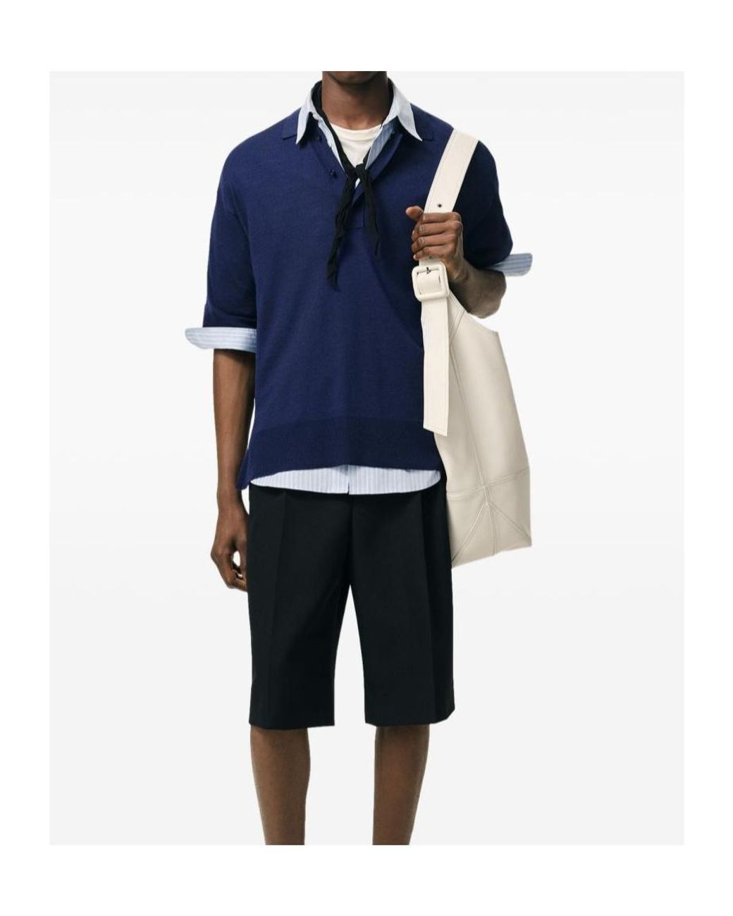 AMI Blue Ami Ami De Coeur Short-Sleeved Polo Shirt for men