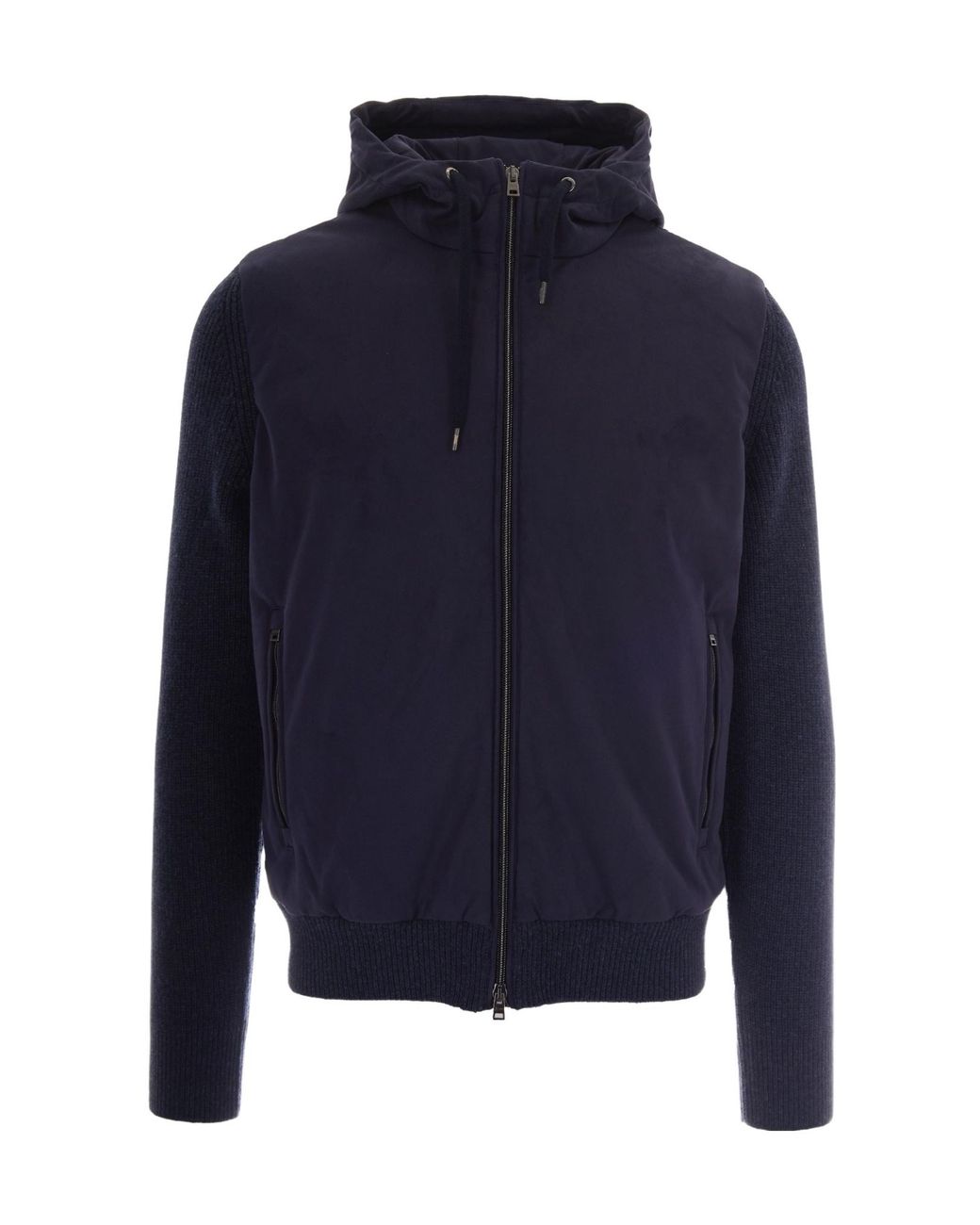 Herno Blue Zipped Hooded Jacket for men