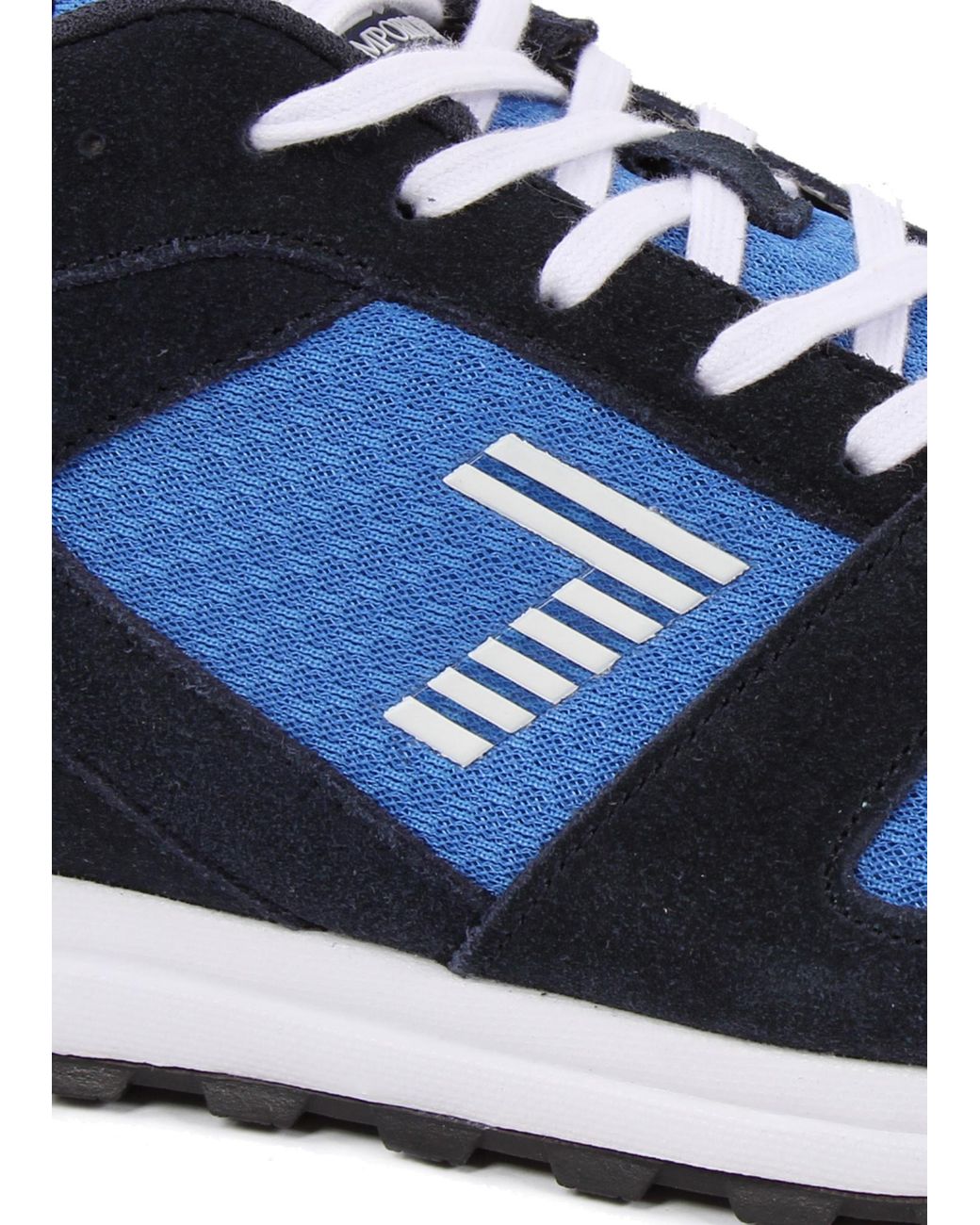 EA7 Blue Logo Lace Up Casual Sports Shoes for men