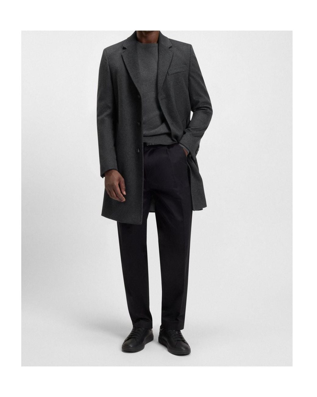 Boss Black Buttoned Coat for men