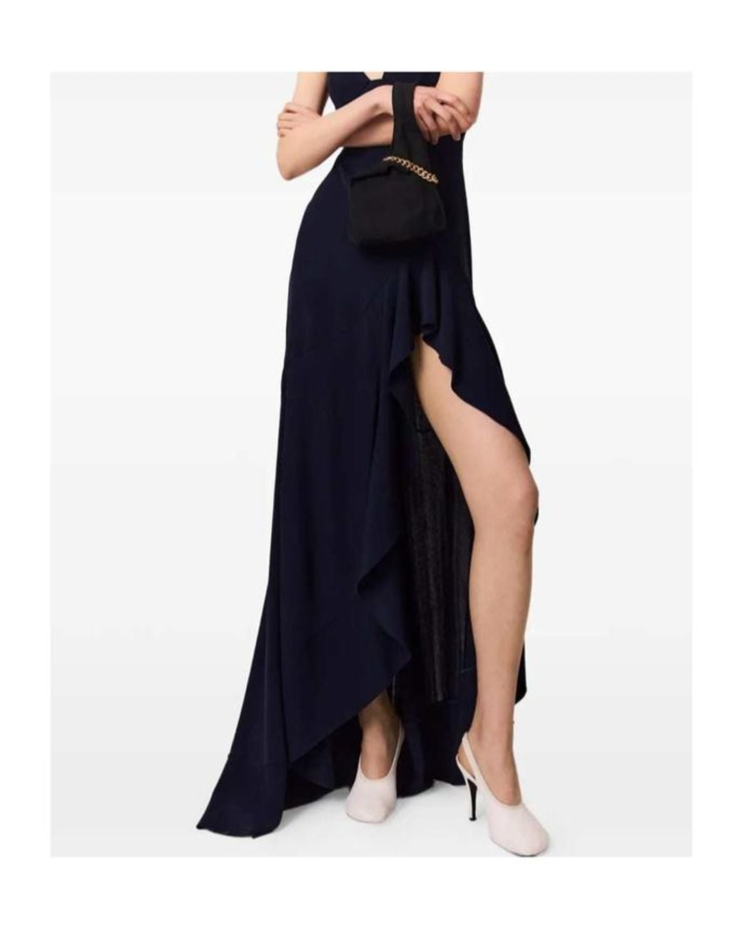 Stella McCartney Blue Ruffled Asymmetric Long Dress