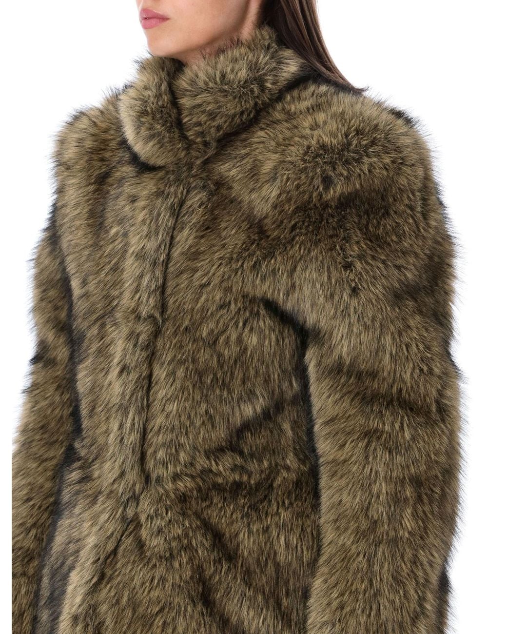 Frankie Shop Brown Denia Fur Coat