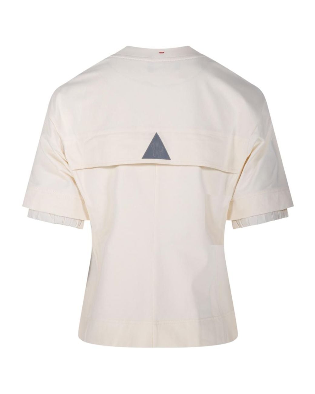Moncler White Grenoble Logo Patch Crewneck T-Shirt