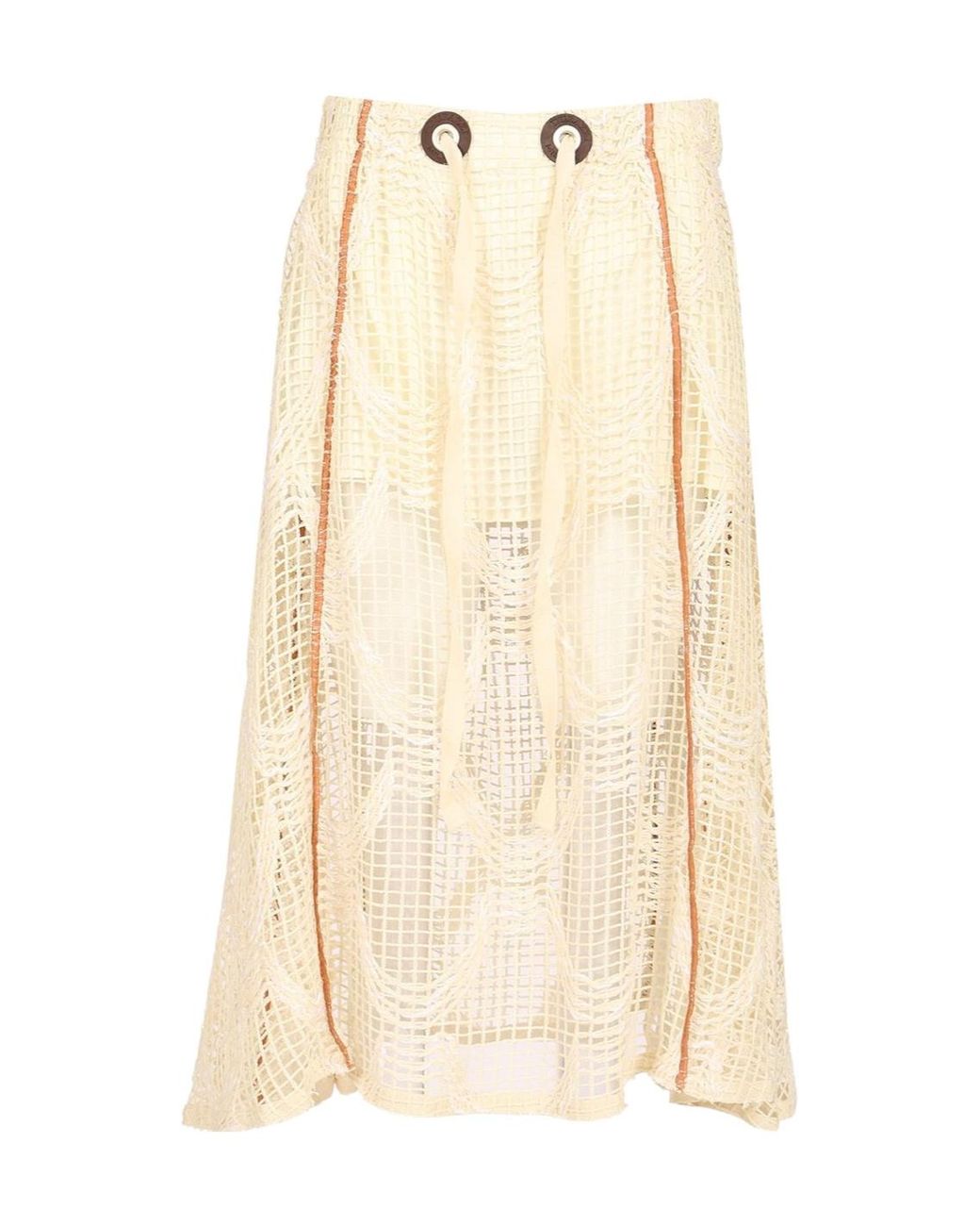 DURAZZI MILANO Natural Mesh A-Line Skirt